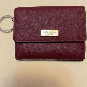 Kate Spade Laurel Way Petty Coin Purse/ Key/ Card Holder in Burgundy